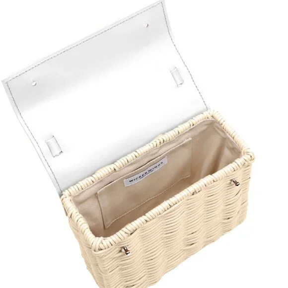 NWT White Natural Kuai Bag - Wicker Wings - Picture 3 of 5